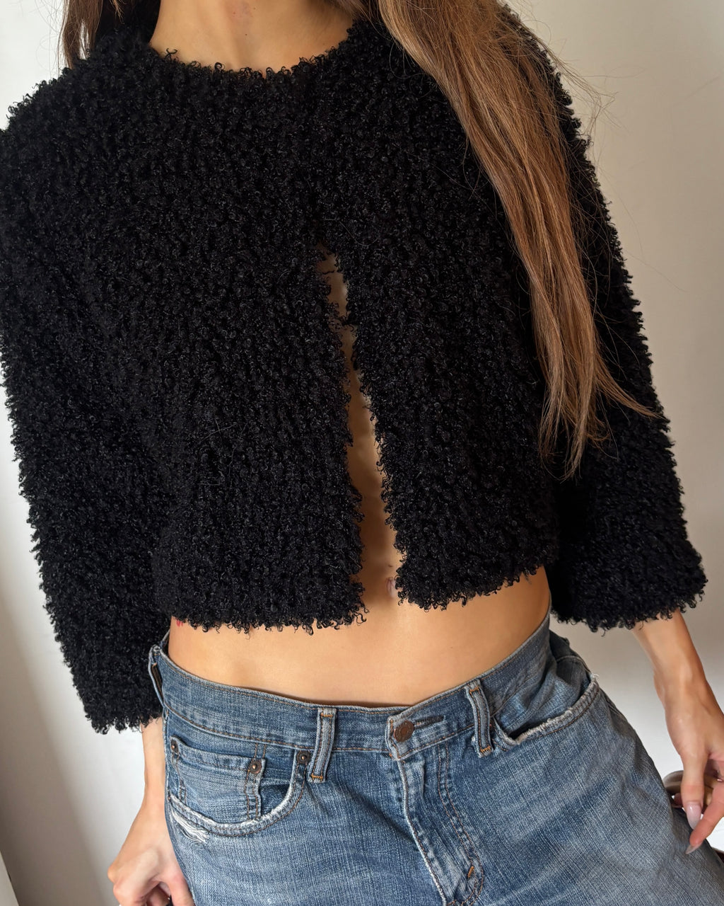 Cropped Shearling Jacket